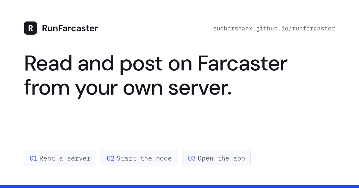 RunFarcaster: Read and post on Farcaster from your own server